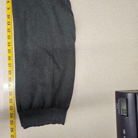 Mens Grey Merino Wool V Neck Sweater Business Casual Size M/L Read Description - Picture 9 of 10